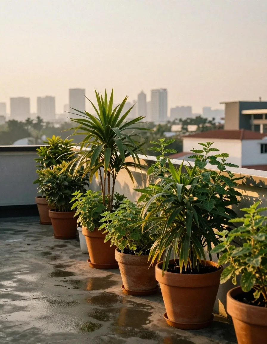 Jakarta urban scene at golden hour