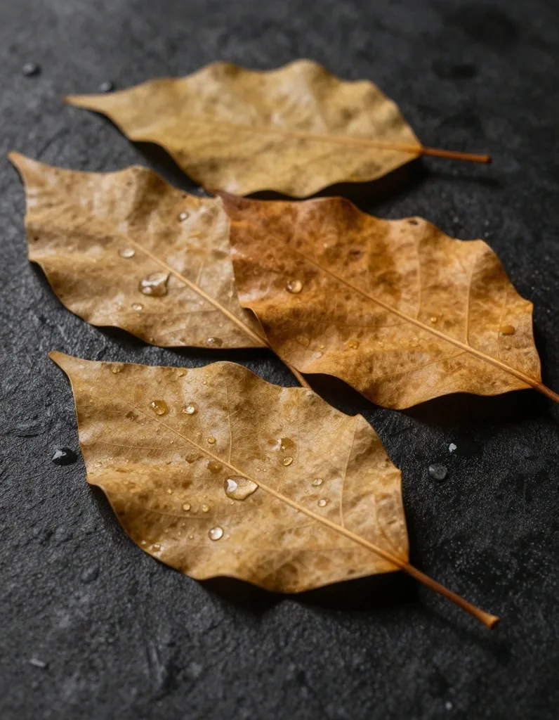 Daun sirih betel leaves on a dark surface