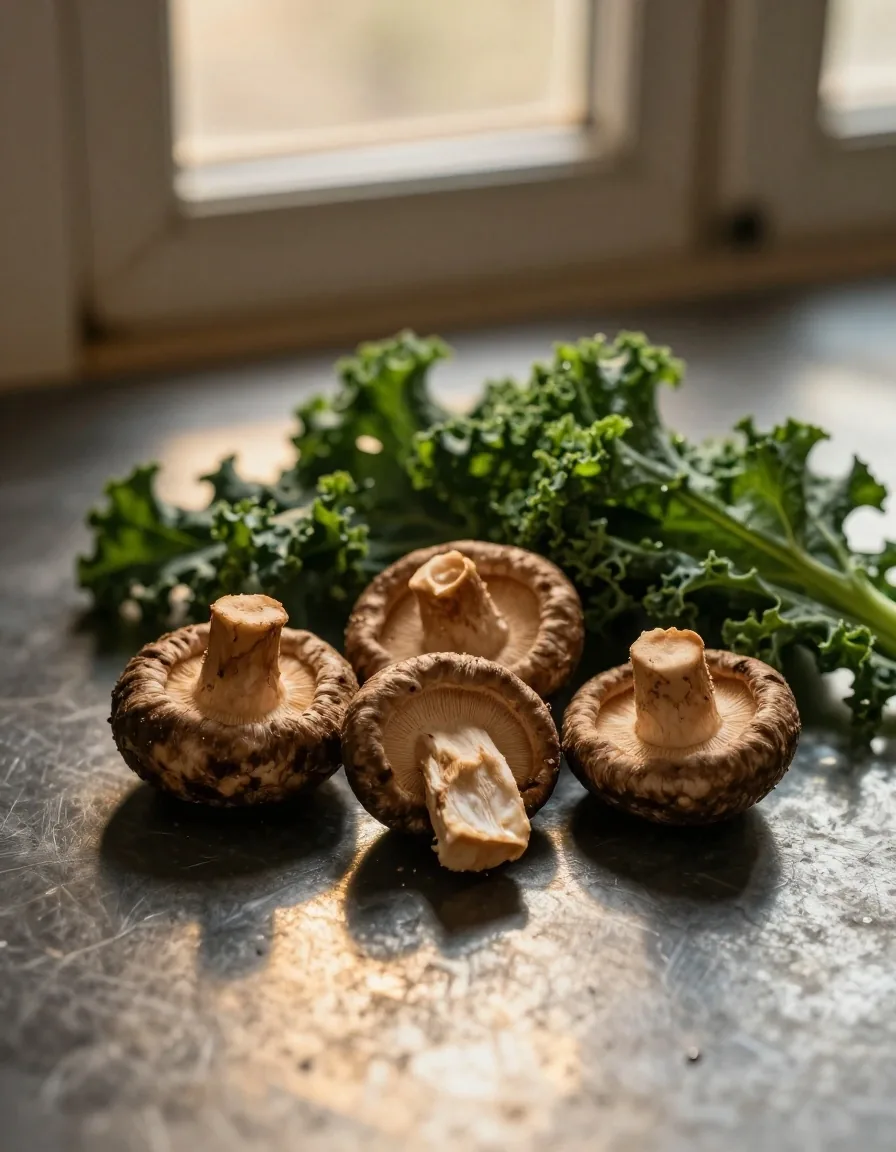 Natural vitamin D food sources on dark surface